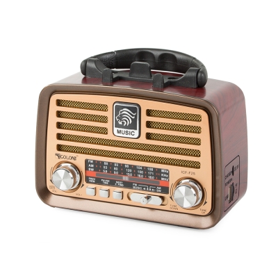 Radio przenośne kuchenne retro radio fm am bluetooth usb akumulator antena