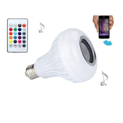 Żarówka kolorowa led rgb głośnik bluetooth pilot