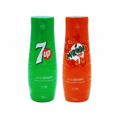 SYROP KONCENTRAT 7UP + MIRINDA DO SATURATORA SODASTREAM 9L NAPOJU z 440ml