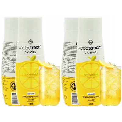 2x SYROP KONCENTRAT SODASTREAM LEMONIADA ZERO CUKRU 9L NAPOJU Z 440ML