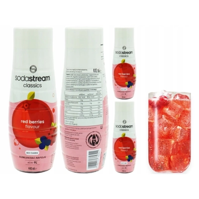 3x SYROP KONCENTRAT SODASTREAM RED BERRIES OWOCE LEŚNE 9L NAPOJU Z 440ML