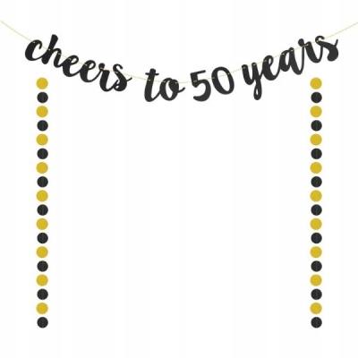 GIRLANDA URODZINOWA BANER NA URODZINY ROCZNICĘ CHEERS TO 50 YEARS