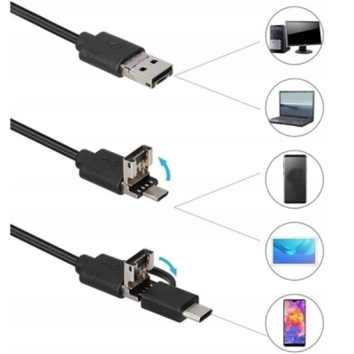 KAMERA INSPEKCYJNA ENDOSKOP USB OTG 5M CMOS 3W1 Z LED